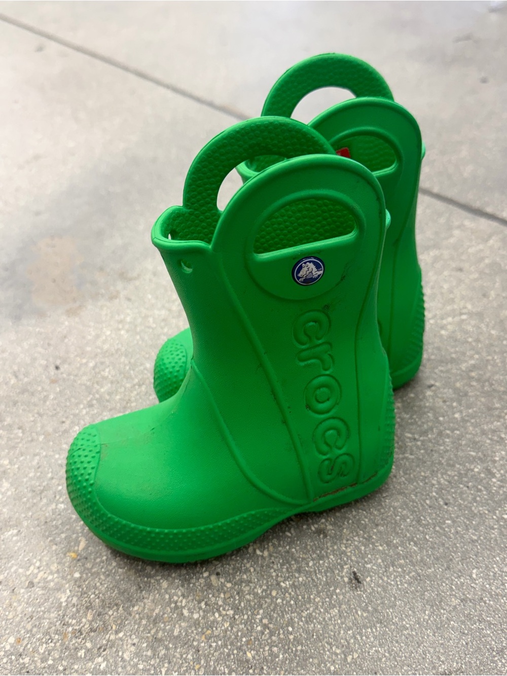 CROCS Bright Green Kids' Pull-On Rain Boots